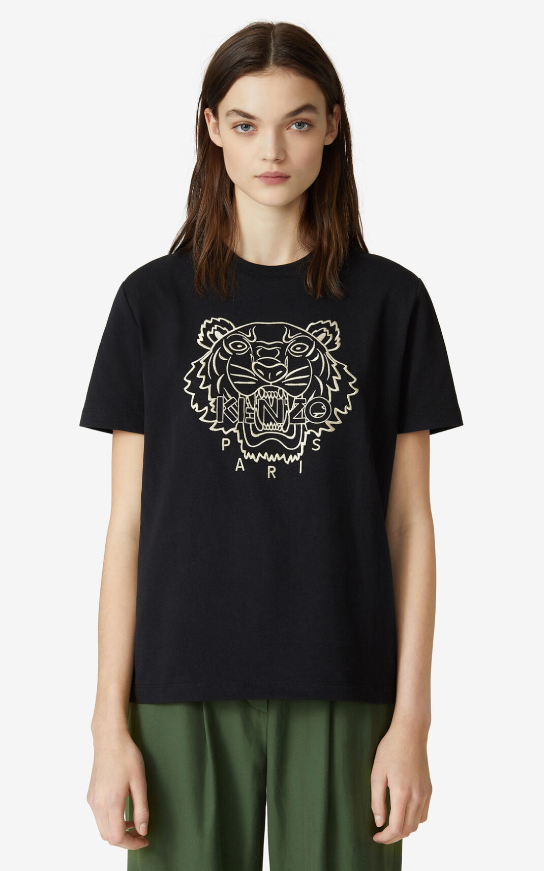 T Shirt Kenzo Loose Tiger Femme Noir | UIAC-68917